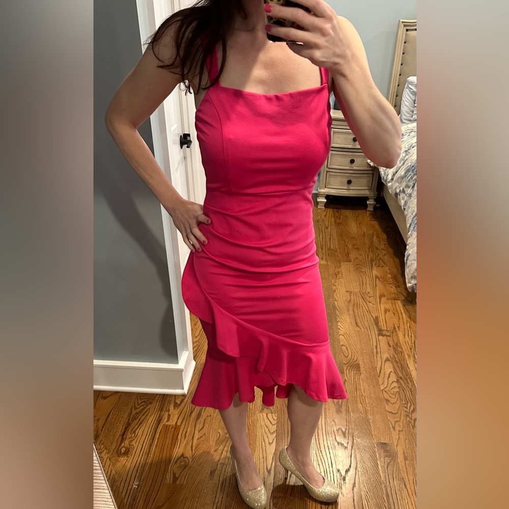 Price reduced! Hot pink midi dress